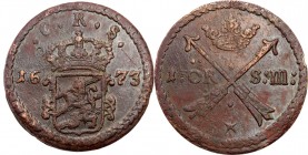 Sweden
Szwecja. Karol XI (1660-1697). 1 öre 1673 - ŁADNE 

Ładne zachowane. Brązowa patyna.

Details: 50,38 g Cu 
Condition: 2-/3+ (EF-/VF+)