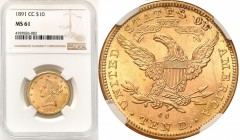 USA (United States of America)
USA 10 dollars 1891 CC Carson City NGC MS61 

Moneta z rzadkiej mennicy Carson City. Nakład tylko 103,732 sztuk.Pięk...