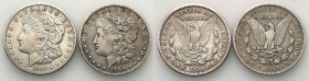 USA (United States of America)
USA. 1 dollar 1900 O, Nowy Orlean, 1 dollar 1921 S, San Francisco, set 2 coins

Patyna. Zestaw 2 dolarów typu Morgan...
