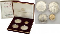 USA (United States of America)
USA. Olimpic coins 1/2 - 5 dollars 1995 - Atlanta, set 4 coins 

Oficjalny, menniczy zestaw w oryginalnym opakowaniu...