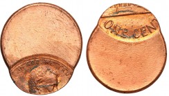 USA (United States of America)
USA. 1 cent od 1959 (dime) Linkoln - MINT ERROR 

Duże przesunięcie stempla.

Details: 2,49 g 
Condition: 1- (UNC...