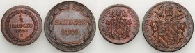 Vatican
Vatican, Pio IX (1846-1866). 1 baiocco 1849, 1/2 baiocco1850, set 2 coins 

Bardzo ładnie zachowane. Patyna.KM 167.1, KM. 1355

Details: ...