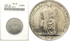 Vatican
Vatican Pius XII. 2 liry 1945, Rome ANACS MS66 - RARE 

Rzadka moneta w pięknym stanie zachowania.Berman 3389

Details: 
Condition: ANAC...