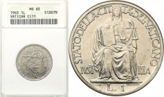 Vatican
Vatican Pius XII. 1 lir 1945, Rome ANACS MS65 - RARE 

Rzadka moneta w pięknym stanie zachowania.Berman 3390

Details: 
Condition: ANACS...