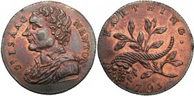 Great Britain
England, Middlesex (London), Peter Kempson - 1/2 pence political and social token (Halfpenny) Isaac Newton 1793 

Aw.: Popiersie Sir ...
