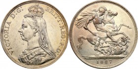 Great Britain
Wielka Brytania, Victoria (1837-1901). crowns (Kronen)a 1887, London 

Ładny egzemplarz. Pojedyncze ryski w tle. Połysk.Davenport 107...