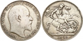 Great Britain
Wielka Brytania, Edward VII. 1 crown (Kronen)a 1902), London 

Patyna. Rzadsza moneta.Seaby 3978; KM803

Details: 28,15 g Ag 
Cond...