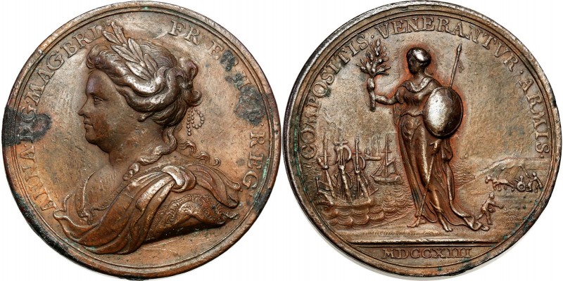 Great Britain
Wielka Brytania, Anna (1702-1714). Medal 1713 J. Crokera - Pokój ...