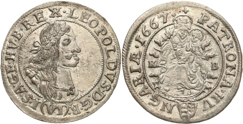 Ungarn
Hungary, Leopold I (1658-1705). 6 krajcarow (Kreuzer) 1667 KB, Kremnica ...