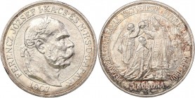 Ungarn
Hungary Francis Joseph I 5 crowns (Kronen) 1907 KB, Kremnica 

Wybita na 40-lecie koronacji Franciszka Józefa IBardzo ładnie zachowana monet...