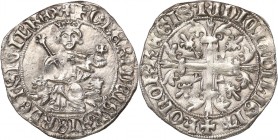Italy
Włochy, Neapol. Roberto d'Angiò (1309-1343). Gigliato 

Aw: Król siedzący na tronie na wprost, trzymający berło i jabłko królewskie, legenda ...