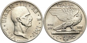 Italy
Włochy, Vittorio Emanuele III. 50 Centesimi 1936 - RARE 

Rzadka moneta. Menniczy egzemplarz.KM 76

Details: 5,99 g Ni 
Condition: 1 (UNC)...