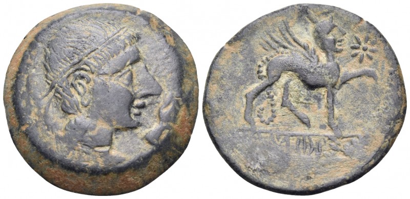 SPAIN. Castulo. Mid 1st century BC. Unit (Bronze, 27 mm, 12.67 g, 10 h). Diademe...