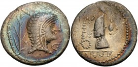 EASTERN EUROPE, Eravisci. Late 1st century BC, or later. Denarius (Silver, 18 mm, 3.21 g, 10 h), imitating a Republican denarius of L. Roscius Fabatus...