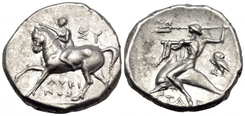 CALABRIA. Tarentum. Circa 272-240 BC. Didrachm or nomos (Silver, 20 mm, 6.61 g, ...