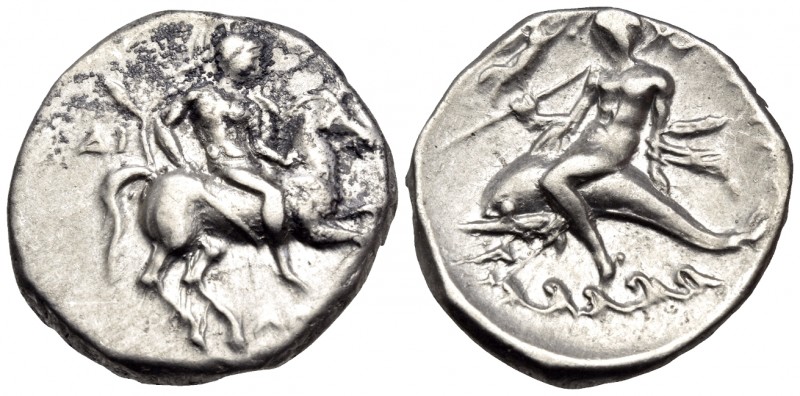 CALABRIA. Tarentum. Circa 272-240 BC. Didrachm or nomos (Silver, 20 mm, 6.53 g, ...
