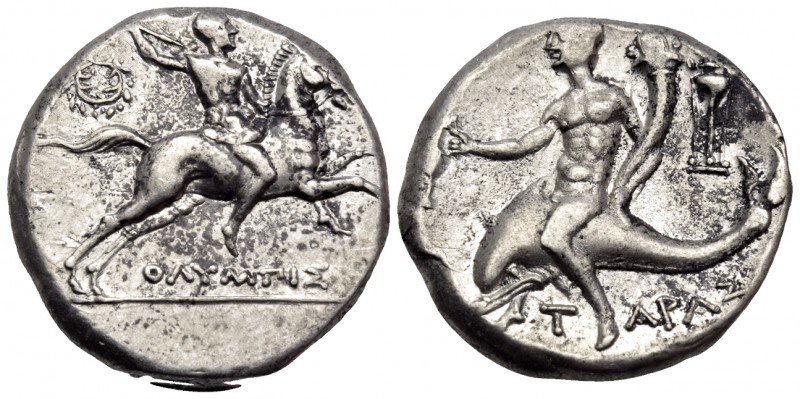 CALABRIA. Tarentum. Circa 240-228 BC. Nomos (Silver, 19 mm, 6.51 g, 3 h), struck...