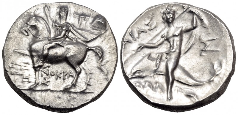 CALABRIA. Tarentum. Circa 240-228 BC. Didrachm or nomos (Silver, 20 mm, 6.68 g, ...