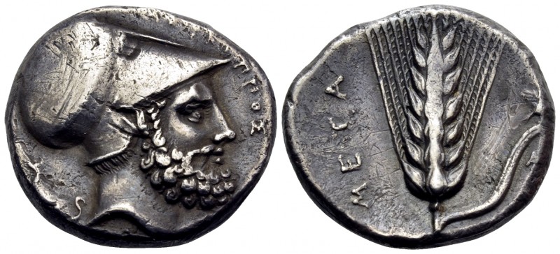 LUCANIA. Metapontum. Circa 340-330 BC. Nomos or Didrachm (Silver, 20 mm, 7.94 g,...