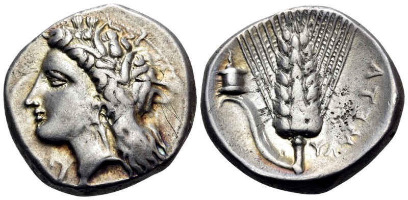 LUCANIA. Metapontum. Circa 330-290 BC. Nomos (Silver, 21 mm, 7.85 g, 2 h), struc...