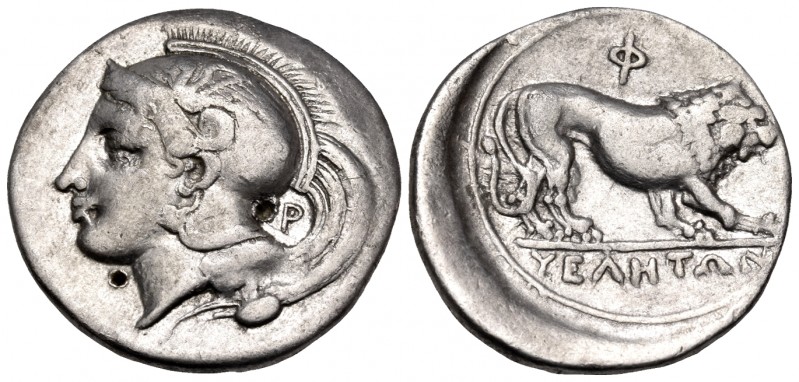 LUCANIA. Velia. Circa 340-334 BC. Didrachm or nomos (Silver, 22.5 mm, 6.19 g, 3 ...