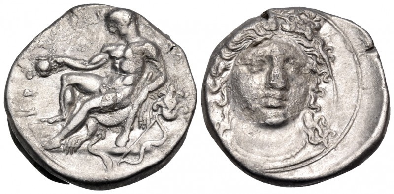 BRUTTIUM. Kroton. Circa 360 BC. Nomos or Didrachm (Silver, 21 mm, 7.62 g, 11 h)....