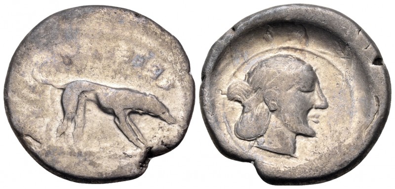 SICILY. Segesta. Circa 475/70-455/50 BC. Didrachm (Silver, 22.5 mm, 8.51 g, 1 h)...