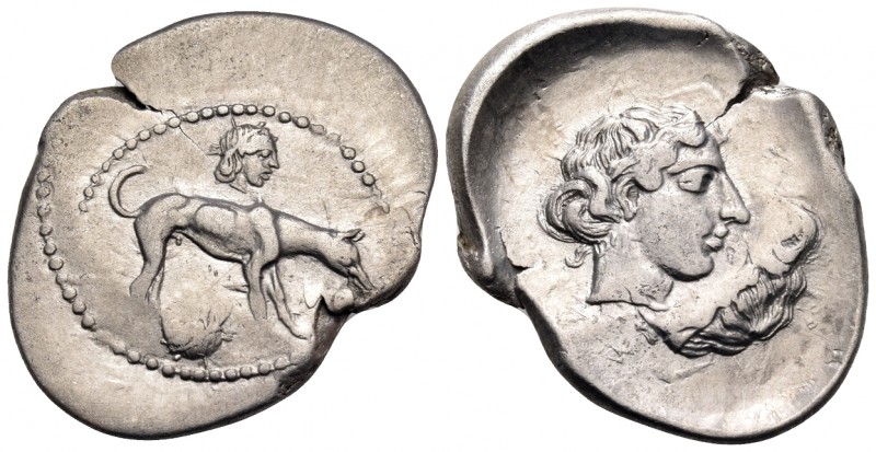 SICILY. Segesta. Circa 412/10-400 BC. Didrachm (Silver, 27.5 mm, 8.56 g, 12 h). ...
