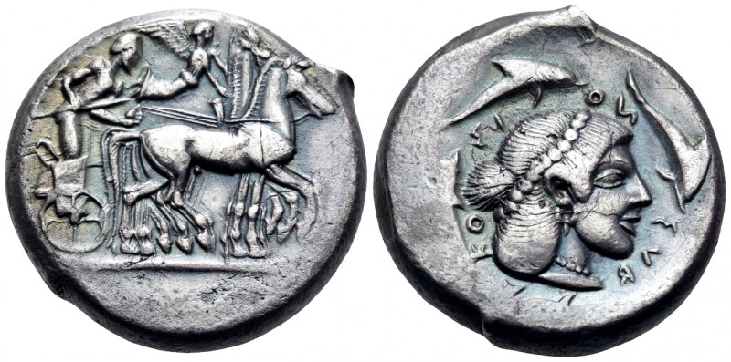 SICILY. Syracuse. Deinomenid Tyranny, 485-466 BC. Tetradrachm (Silver, 23 mm, 17...