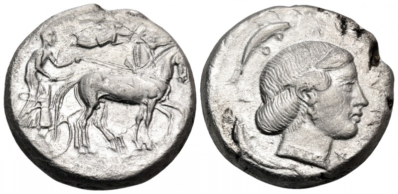 SICILY. Syracuse. Second Democracy, 466-405 BC. Tetradrachm (Silver, 23 mm, 16.5...