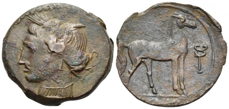 CARTHAGE. First Punic War. Circa 264-241 BC. Shekel (Bronze, 23 mm, 7.08 g, 7 h)...