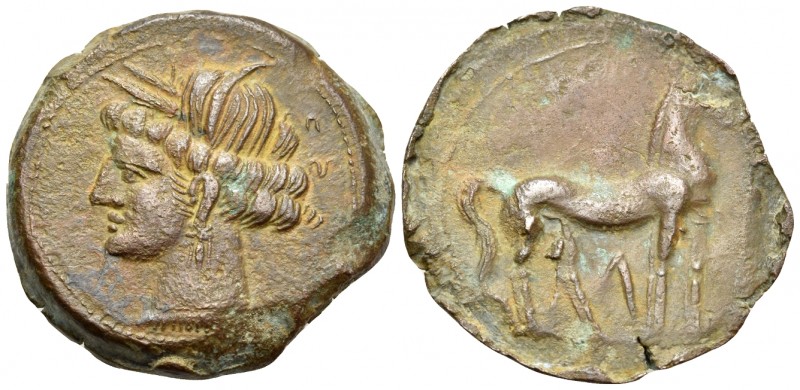 CARTHAGE. First Punic War. Circa 264-241 BC. Shekel (Bronze, 23.5 mm, 7.90 g, 6 ...