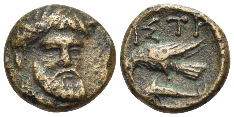 MOESIA. Istros. Circa 3rd century BC. (Bronze, 11.5 mm, 1.72 g, 10 h). Bearded h...