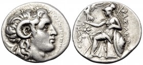 KINGS OF THRACE. Lysimachos, 305-281 BC. Drachm (Silver, 19.5 mm, 4.25 g, 12 h), Ephesos, circa 294-287. Diademed head of the deified Alexander the Gr...