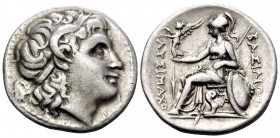 KINGS OF THRACE. Lysimachos, 305-281 BC. Drachm (Silver, 18 mm, 4.20 g, 11 h), Ephesos, circa 294-287. Diademed head of the deified Alexander the Grea...