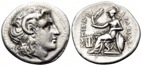 KINGS OF THRACE. Lysimachos, 305-281 BC. Drachm (Silver, 19 mm, 4.21 g, 11 h), Ephesos, circa 294-287. Diademed head of the deified Alexander the Grea...
