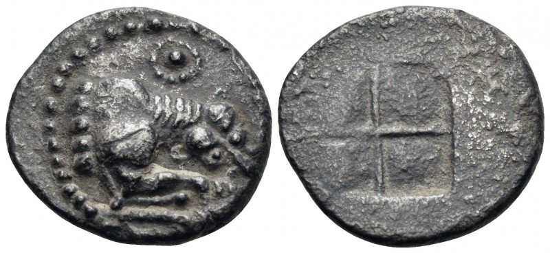 MACEDON. Akanthos. Circa 480-470 BC. Tetrobol (Silver, 17 mm, 2.76 g). Forepart ...