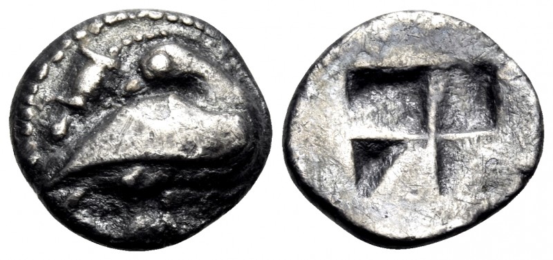 MACEDON. Eion. Circa 460-400 BC. Trihemiobol (Silver, 10.5 mm, 0.87 g). Goose st...