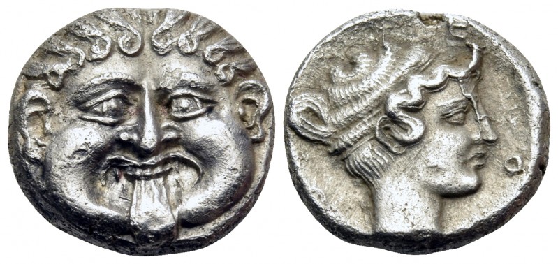 MACEDON. Neapolis. Circa 424-350 BC. Hemidrachm (Silver, 12 mm, 1.97 g, 12 h). G...