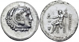KINGS OF MACEDON. Alexander III ‘the Great’, 336-323 BC. Tetradrachm (Silver, 38 mm, 16.69 g, 12 h), struck posthumously, Myrina, ca. 188-170. Head of...