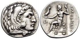 KINGS OF MACEDON. Alexander III ‘the Great’, 336-323 BC. Drachm (Silver, 20 mm, 4.24 g, 12 h), Miletos, c. 295/0-275/0 BC. Head of Herakles to right, ...
