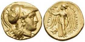 KINGS OF MACEDON. Alexander III ‘the Great’, 336-323 BC. Stater (Gold, 17.5 mm, 8.55 g, 1 h), struck under Antigonos I Monophthalmos, Babylon, c. 315-...