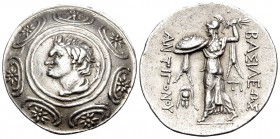 KINGS OF MACEDON. Antigonos II Gonatas, 277/6-239 BC. Tetradrachm (Silver, 30 mm, 17.04 g, 10 h), Amphipolis, circa 274/1-260/55. Horned head of Pan t...