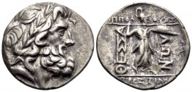 THESSALY, Thessalian League. 2nd-1st centuries BC. Stater (Silver, 21 mm, 6.28 g, 1 h), struck under the magistrates, Hippolochos and Atrestides. Head...