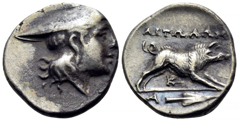 AITOLIA, Aitolian League. Circa 225-170 BC. Triobol (Silver, 15 mm, 2.48 g, 5 h)...