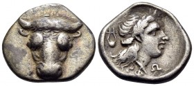 PHOKIS, Federal Coinage. Circa 352-351 BC. Triobol or Hemidrachm (Silver, 15.5 mm, 2.83 g, 12 h), struck under the magistrate Phayllos. Facing bull’s ...