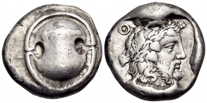 BOEOTIA. Thebes. Circa 425-395 BC. Stater (Silver, 21.5 mm, 12.09 g). Boeotian s...