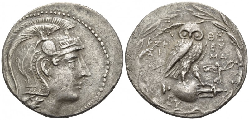 ATTICA. Athens. 165-142 BC. Tetradrachm (Silver, 32 mm, 16.33 g, 12 h), New Styl...