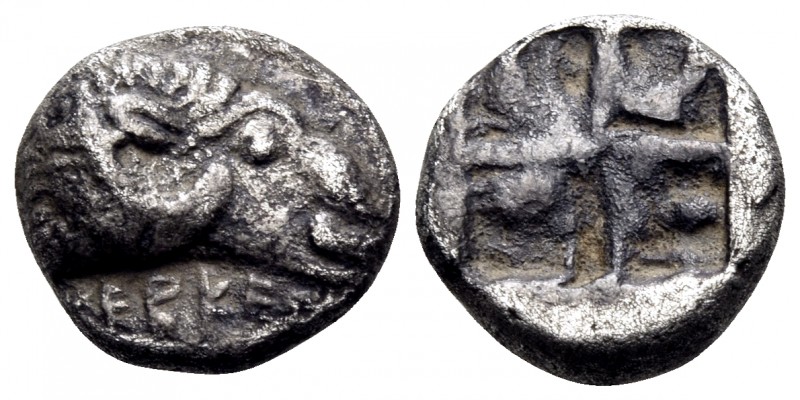 TROAS. Kebren. 5th century BC. Diobol (Silver, 9 mm, 1.03 g). [Κ]EΒΡΕ[Ν] Ram’s h...