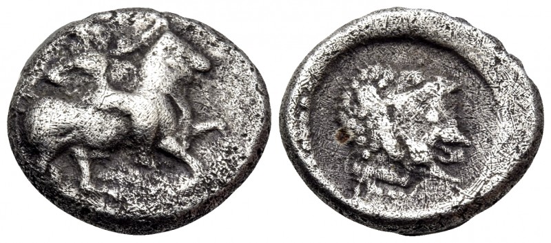 ASIA MINOR. Uncertain mint. 5th-4th centuries BC. Triobol (?) (Silver, 13 mm, 2....